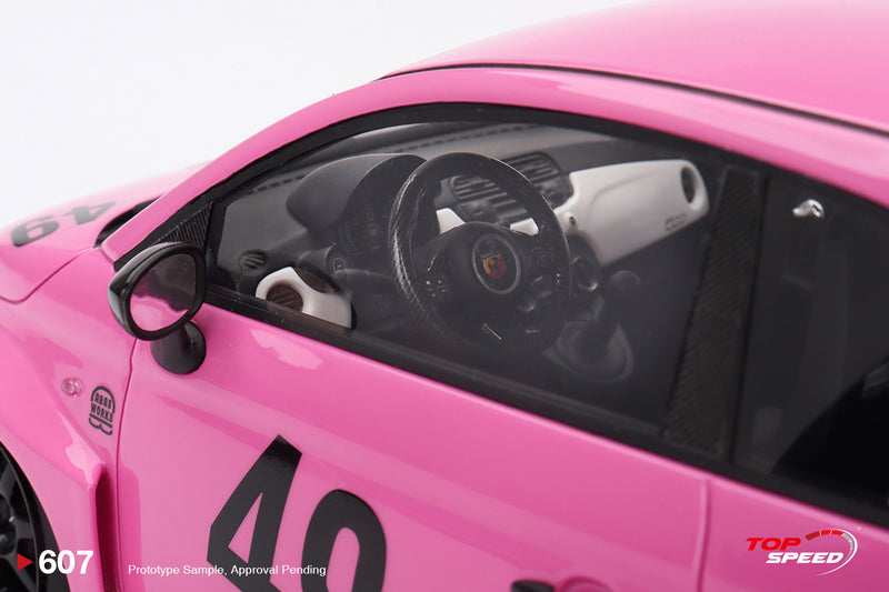 Load image into Gallery viewer, Fiat ABARTH 595 LB-WORKS X ABAS WORKS PINK 2024 TOP SPEED 1:18
