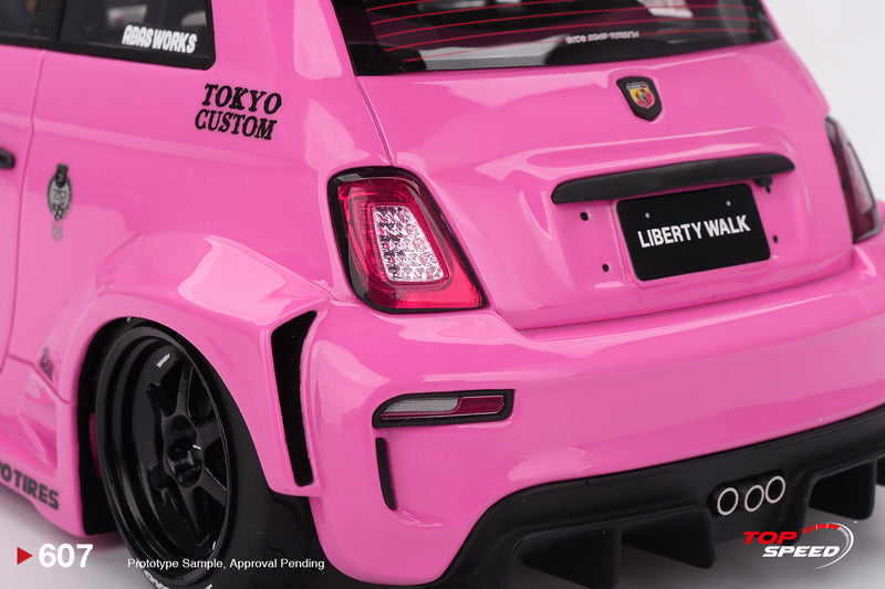 Load image into Gallery viewer, Fiat ABARTH 595 LB-WORKS X ABAS WORKS PINK 2024 TOP SPEED 1:18
