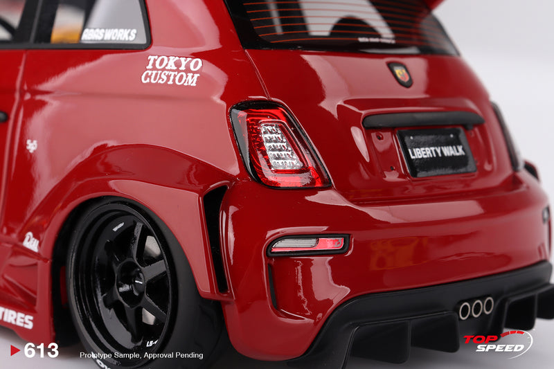 Load image into Gallery viewer, Fiat ABARTH 595 LB-WORKS X ABAS RED 2024 TOP SPEED 1:18
