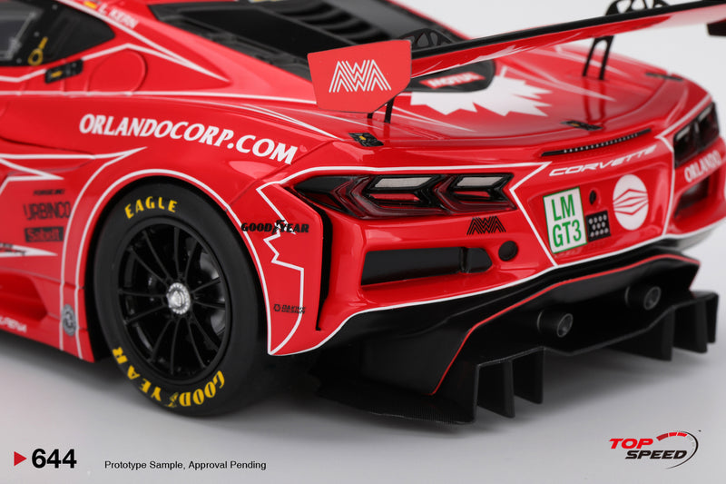 Laad de afbeelding in de Gallery-viewer, Chevrolet CORVETTE GT3 R #13 AWA RACING LE MANS 24 UUR 2025 TOP SPEED 1:18
