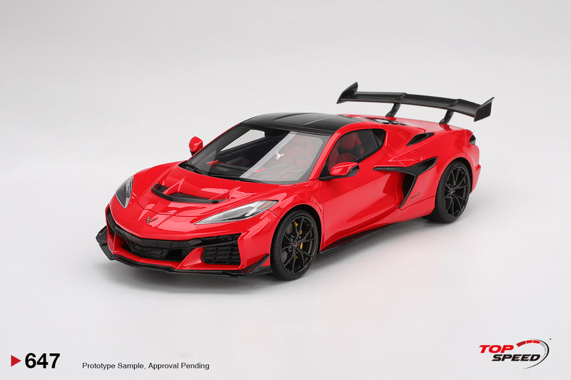 Laad de afbeelding in de Gallery-viewer, Chevrolet CORVETTE ZR1 TORCH ROOD 2025 TOP SPEED 1:18
