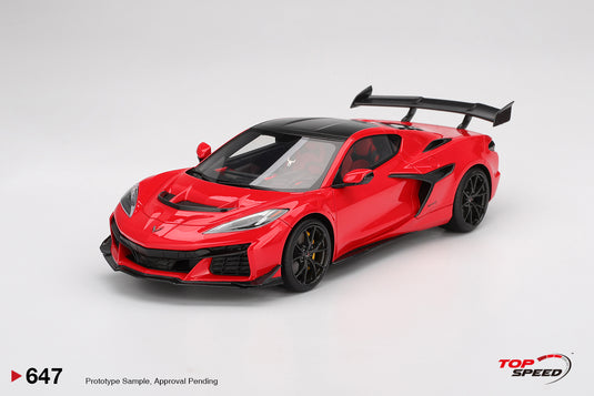 Chevrolet CORVETTE ZR1 TORCH ROOD 2025 TOP SPEED 1:18