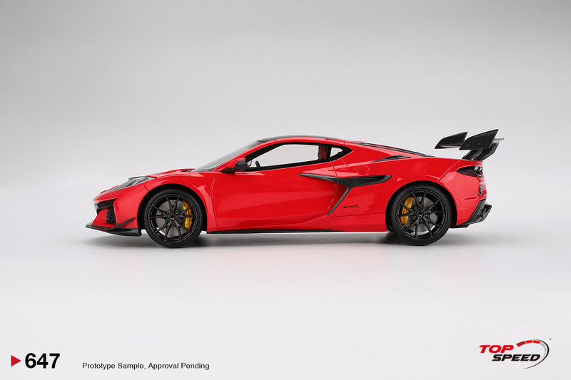 Laad de afbeelding in de Gallery-viewer, Chevrolet CORVETTE ZR1 TORCH ROOD 2025 TOP SPEED 1:18
