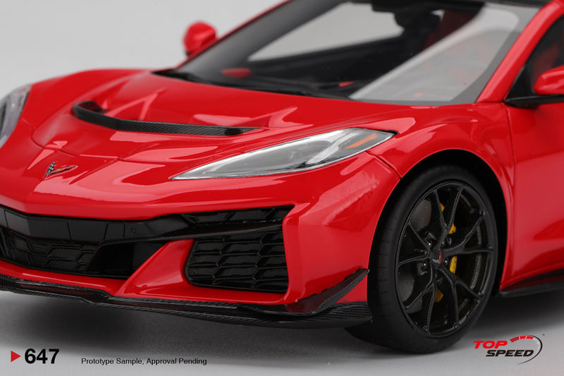 Laad de afbeelding in de Gallery-viewer, Chevrolet CORVETTE ZR1 TORCH ROOD 2025 TOP SPEED 1:18
