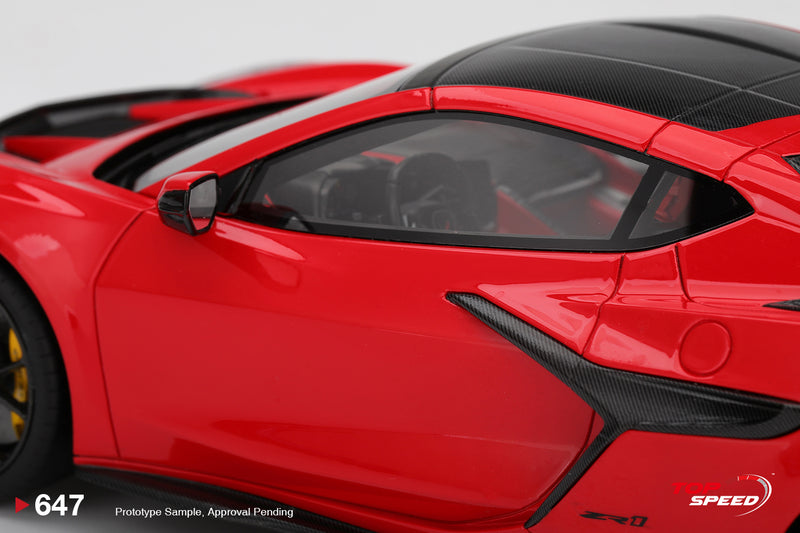 Laad de afbeelding in de Gallery-viewer, Chevrolet CORVETTE ZR1 TORCH ROOD 2025 TOP SPEED 1:18
