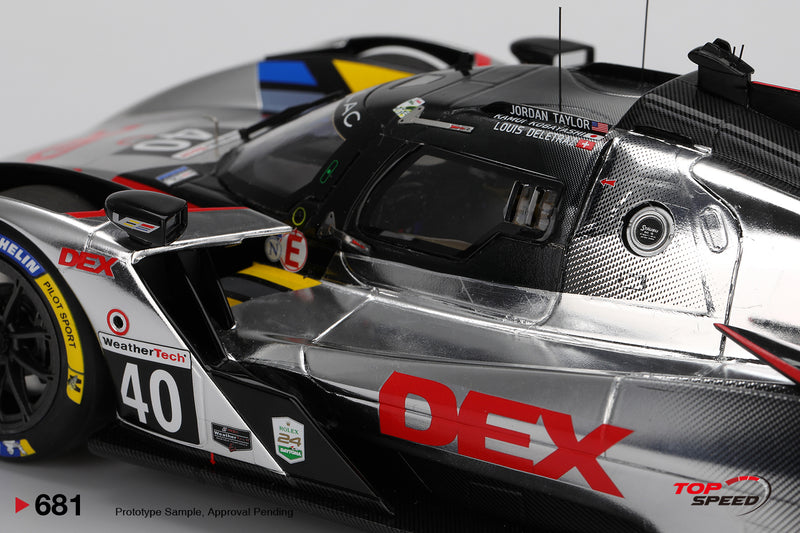 Laad de afbeelding in de Gallery-viewer, Cadillac V-SERIES.R #40 CADILLAC WAYNE TAYLOR RACING DAYTONA 24 UUR 2025 TOP SPEED 1:18
