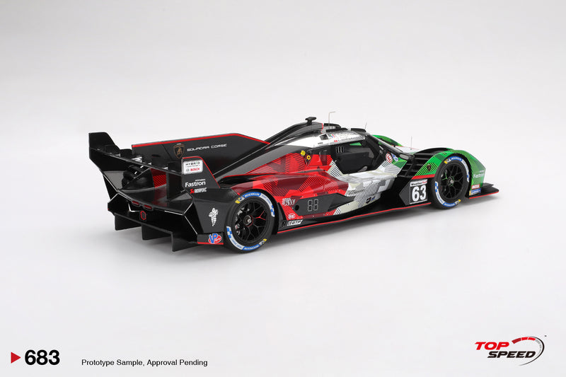Load image into Gallery viewer, Lamborghini SC63 #63 AUTOMOBILI LAMBORGHINI SQUADRA CORSE DAYTONA 24 HRS 2025 TOP SPEED 1:18
