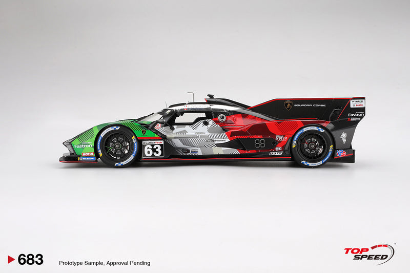 Load image into Gallery viewer, Lamborghini SC63 #63 AUTOMOBILI LAMBORGHINI SQUADRA CORSE DAYTONA 24 HRS 2025 TOP SPEED 1:18
