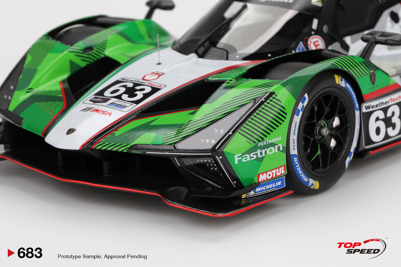 Load image into Gallery viewer, Lamborghini SC63 #63 AUTOMOBILI LAMBORGHINI SQUADRA CORSE DAYTONA 24 HRS 2025 TOP SPEED 1:18
