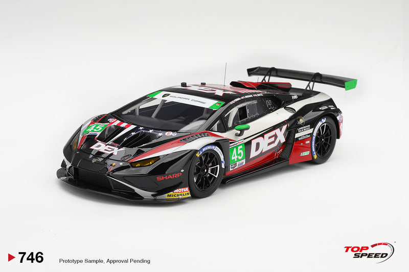 Load image into Gallery viewer, LAMBORGHINI HURACAN GT3 EVO2 #45 DEX WAYNE TAYLOR RACING LAGUNA SECA CLASS WINNER 2026 TOP SPEED 1:18
