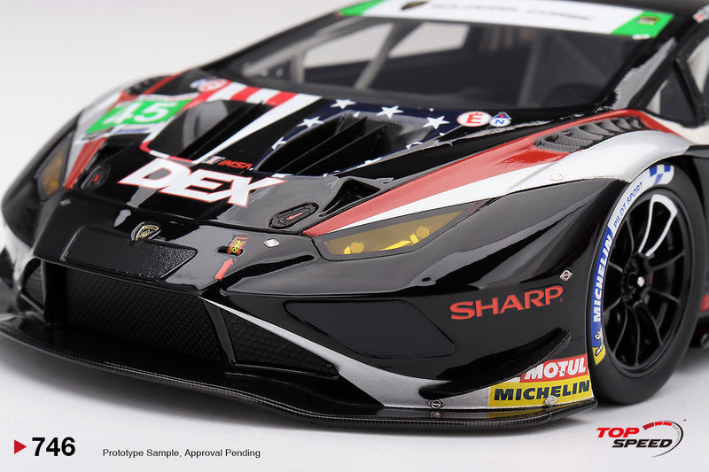 Load image into Gallery viewer, LAMBORGHINI HURACAN GT3 EVO2 #45 DEX WAYNE TAYLOR RACING LAGUNA SECA CLASS WINNER 2026 TOP SPEED 1:18
