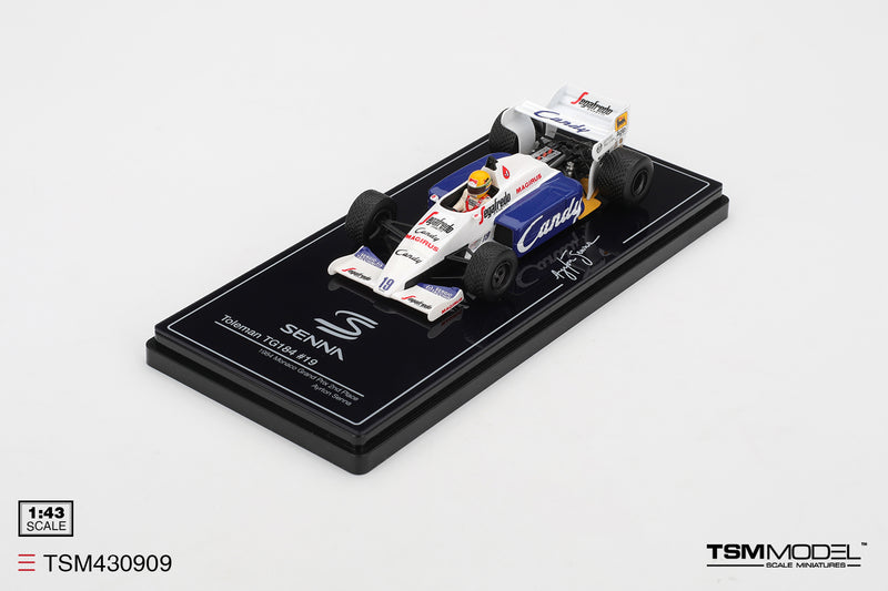 Laad de afbeelding in de Gallery-viewer, Toleman TG184 #19 AYRTON SENNA MONACO GRAND PRIX 2E PLAATS 1984 TSM Model 1:43
