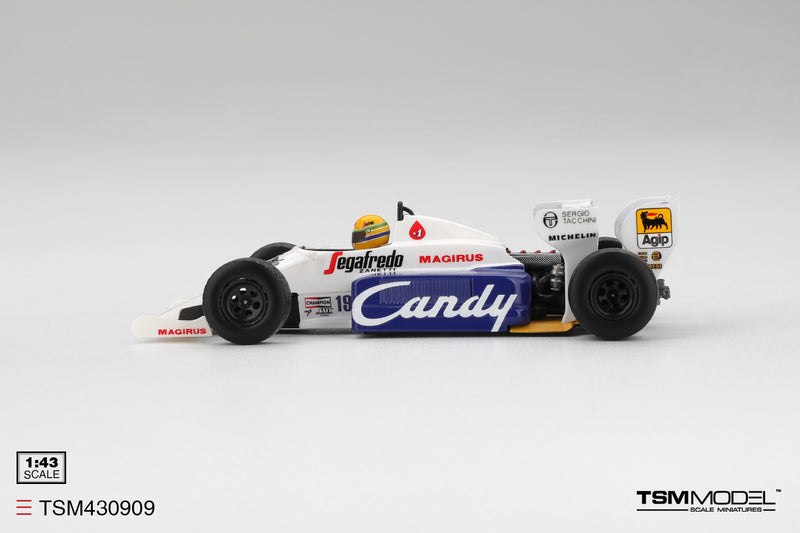 Laad de afbeelding in de Gallery-viewer, Toleman TG184 #19 AYRTON SENNA MONACO GRAND PRIX 2E PLAATS 1984 TSM Model 1:43
