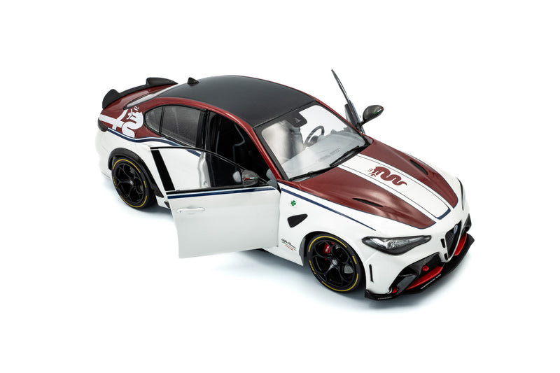 Load image into Gallery viewer, Alfa Romeo GIULIA GTA-M BIANCO I ROSSO WHITE 2023 SOLIDO 1:18

