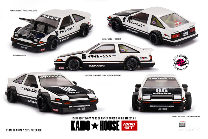 Load image into Gallery viewer, Toyota SPRINTER TRUENO (AE86) KAIDO WORKS IMAI RACING V1 1983 MINI GT 1:64
