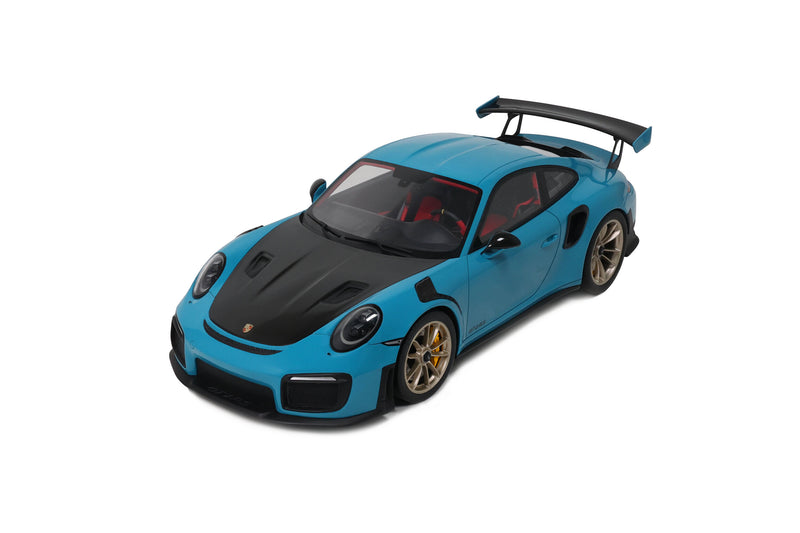 Laad de afbeelding in de Gallery-viewer, PORSCHE 911 [991.2] GT2 RS MIAMI BLAUW 2018 GT SPIRIT 1:12
