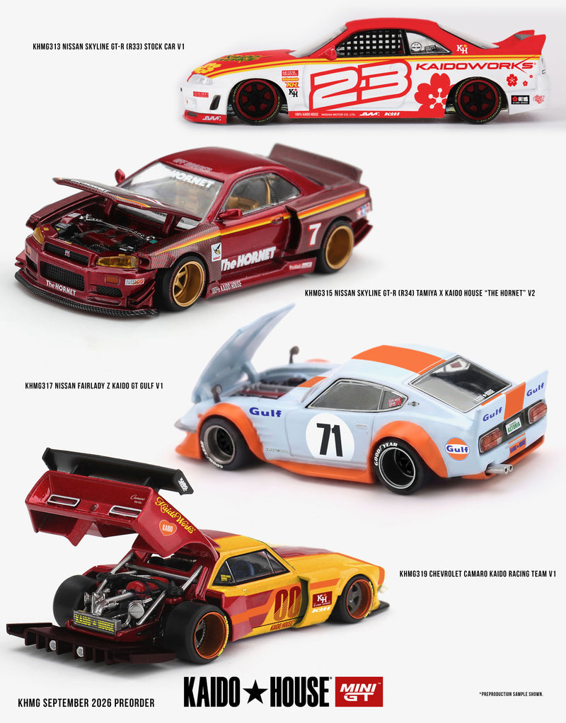 Chargez l'image dans la visionneuse de la galerie, NISSAN SKYLINE GTR (R33) KAIDO STOCK CAR V1 1995 MINI GT 1:64
