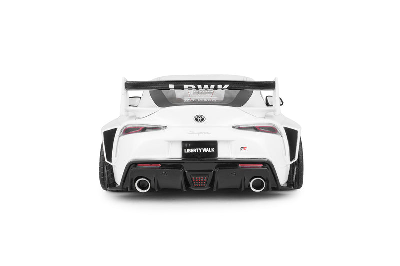 Chargez l'image dans la visionneuse de la galerie, TOYOTA GR SUPRA KIT CARROSSERIE LIBERTY WALK BLANC/ROSE 2025 SOLIDO 1:18
