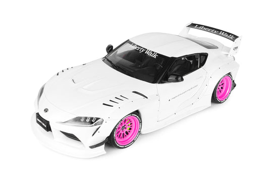 TOYOTA GR SUPRA KIT CARROSSERIE LIBERTY WALK BLANC/ROSE 2025 SOLIDO 1:18
