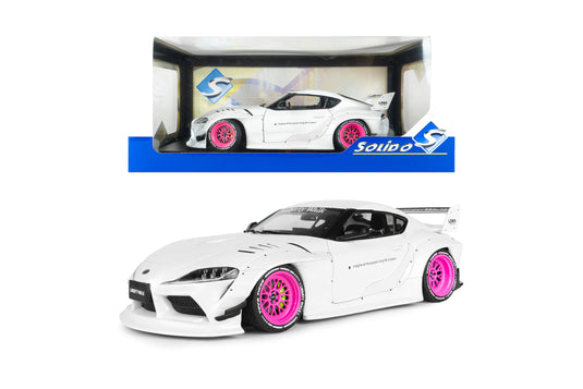 TOYOTA GR SUPRA KIT CARROSSERIE LIBERTY WALK BLANC/ROSE 2025 SOLIDO 1:18