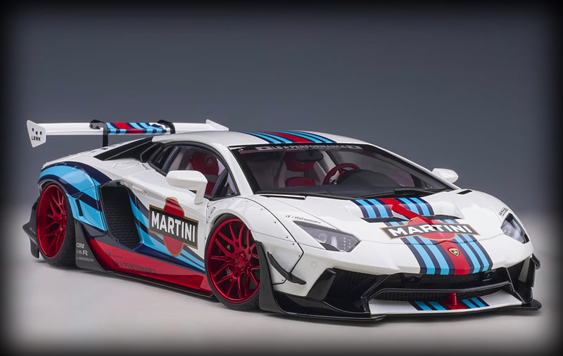 Load image into Gallery viewer, Lamborghini LIBERTY WALK LB-WORKS AVENTADOR (Martini Edition) AUTOart 1:18
