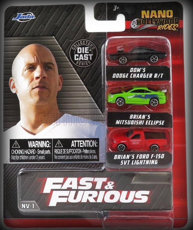 Laad de afbeelding in de Gallery-viewer, Fast &amp; Furious Nano Hollywood Rides A 3-pack JADA 1:87
