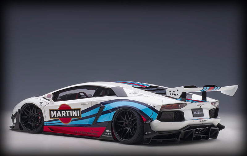 Load image into Gallery viewer, Lamborghini LIBERTY WALK LB-WORKS AVENTADOR (Martini Edition) AUTOart 1:18
