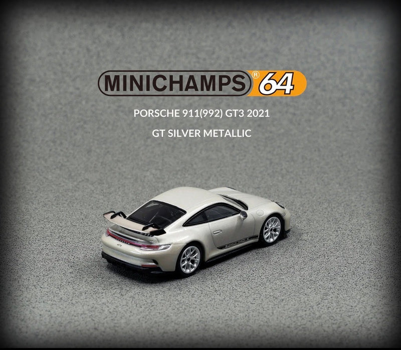Chargez l&#39;image dans la visionneuse de la galerie, Porsche 911 (992) GT3 2021 Gris MINICHAMPS 1:64
