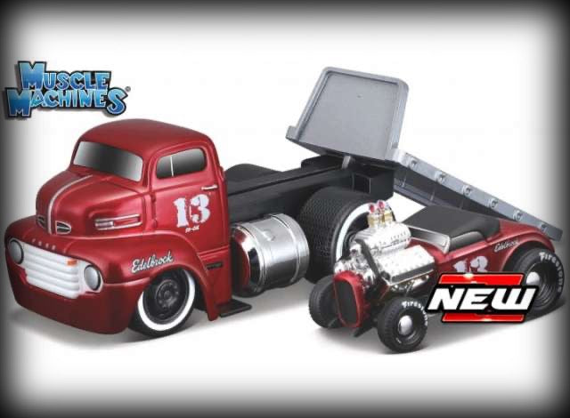 Load image into Gallery viewer, Ford COE FLATBED 1950 + FORD ROADSTER 1932 Nr.08 MAISTO 1:64
