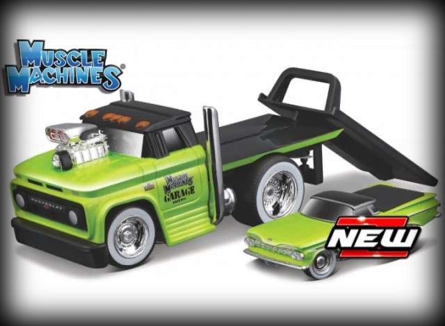 Chargez l&#39;image dans la visionneuse de la galerie, &lt;tc&gt;Chevrolet C60 FLATBED 1966 + Chevrolet EL CAMINO 1959 Nr.07 MAISTO 1:64&lt;/tc&gt;
