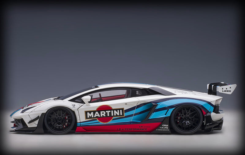 Load image into Gallery viewer, Lamborghini LIBERTY WALK LB-WORKS AVENTADOR (Martini Edition) AUTOart 1:18
