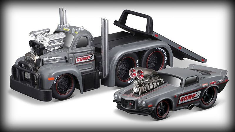 Chargez l&#39;image dans la visionneuse de la galerie, &lt;transcy&gt;Mack B-61 FLATBED 1953 + Chevrolet CAMARO 1971 Nr.06 MAISTO 1:64&lt;/transcy&gt;
