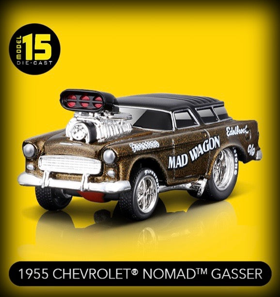 Laad de afbeelding in de Gallery-viewer, Chevrolet NOMAD GASSER 1955 Nr.15 MAISTO 1:64 (6835450708073)
