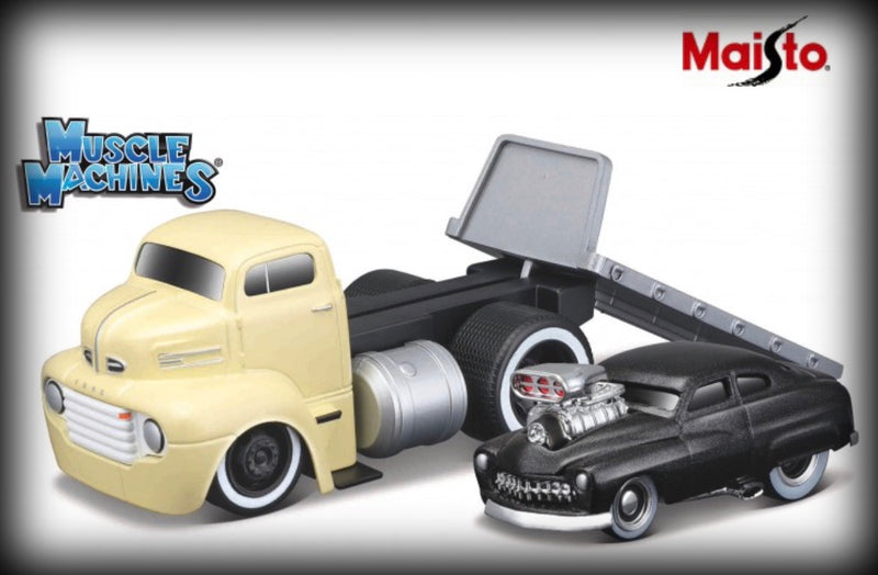 Load image into Gallery viewer, Ford COE FLATBED 1950 + Mercury 1949 Nr.05 MAISTO 1:64 (6836536475753)
