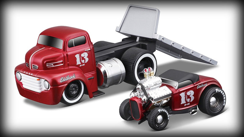 Load image into Gallery viewer, Ford COE FLATBED 1950 + FORD ROADSTER 1932 Nr.08 MAISTO 1:64
