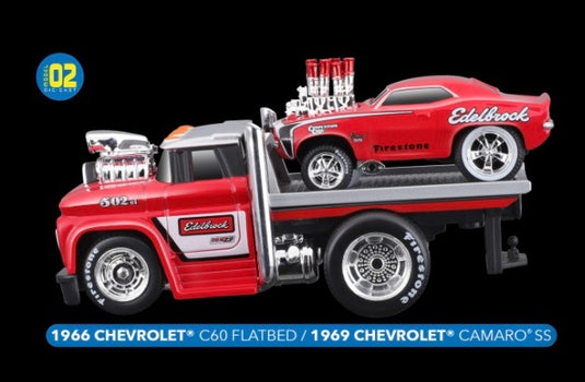 Chevrolet C60 FLATBED 1966 + Chevrolet Camaro SS 1969 Nr.02 MAISTO 1:64 (6836503150697)